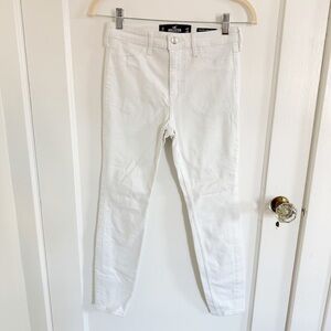 HOLLISTER HIGH RISE WHITE DENIM JEAN LEGGINGS